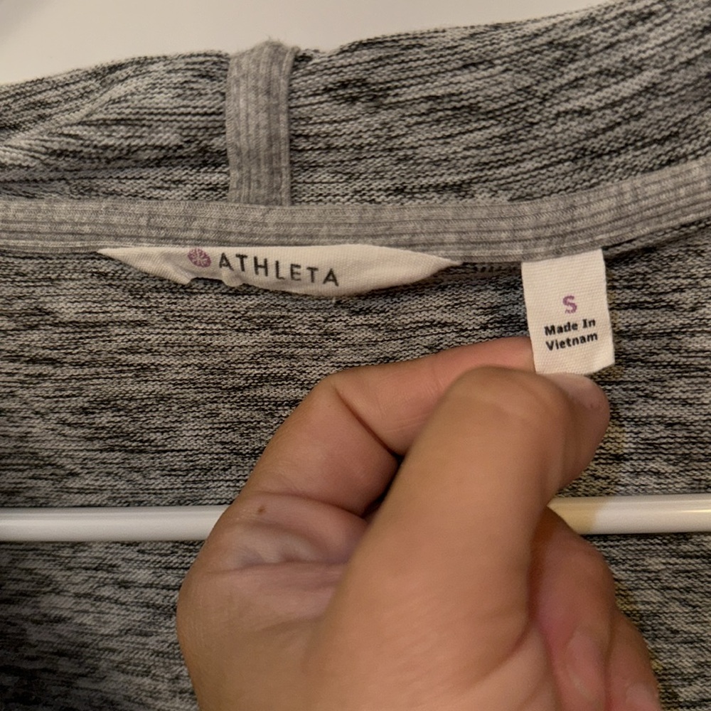 Athleta Batwing & Robin Hooded Pullover Grey Marbled Size Small - Picture 5 of 7